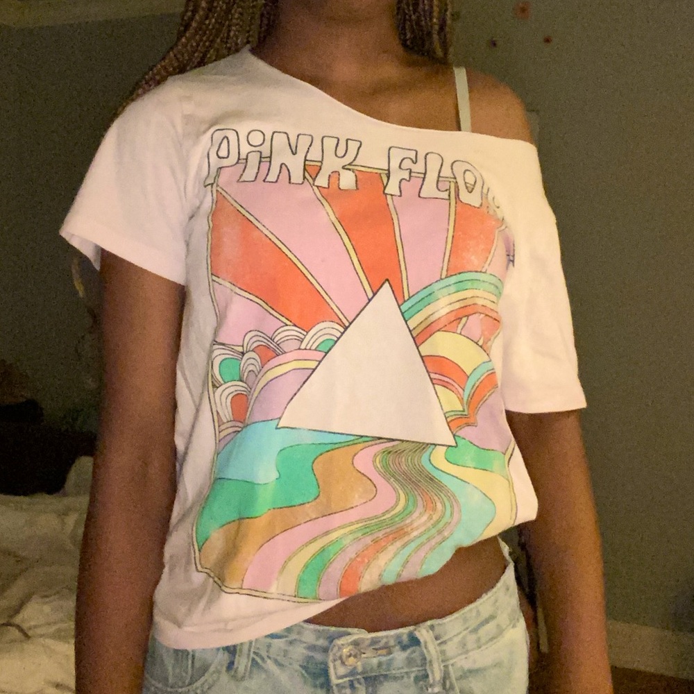 Pink Floyd off the shoulder t shirt